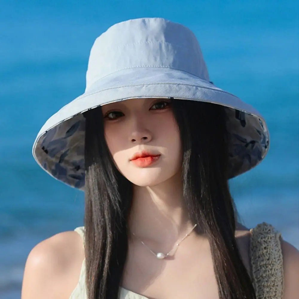 여성용 자외선 차단 버킷 모자, 접이식 양면 어부 모자, 휴대용 큰 챙 파나마 모자, 여름