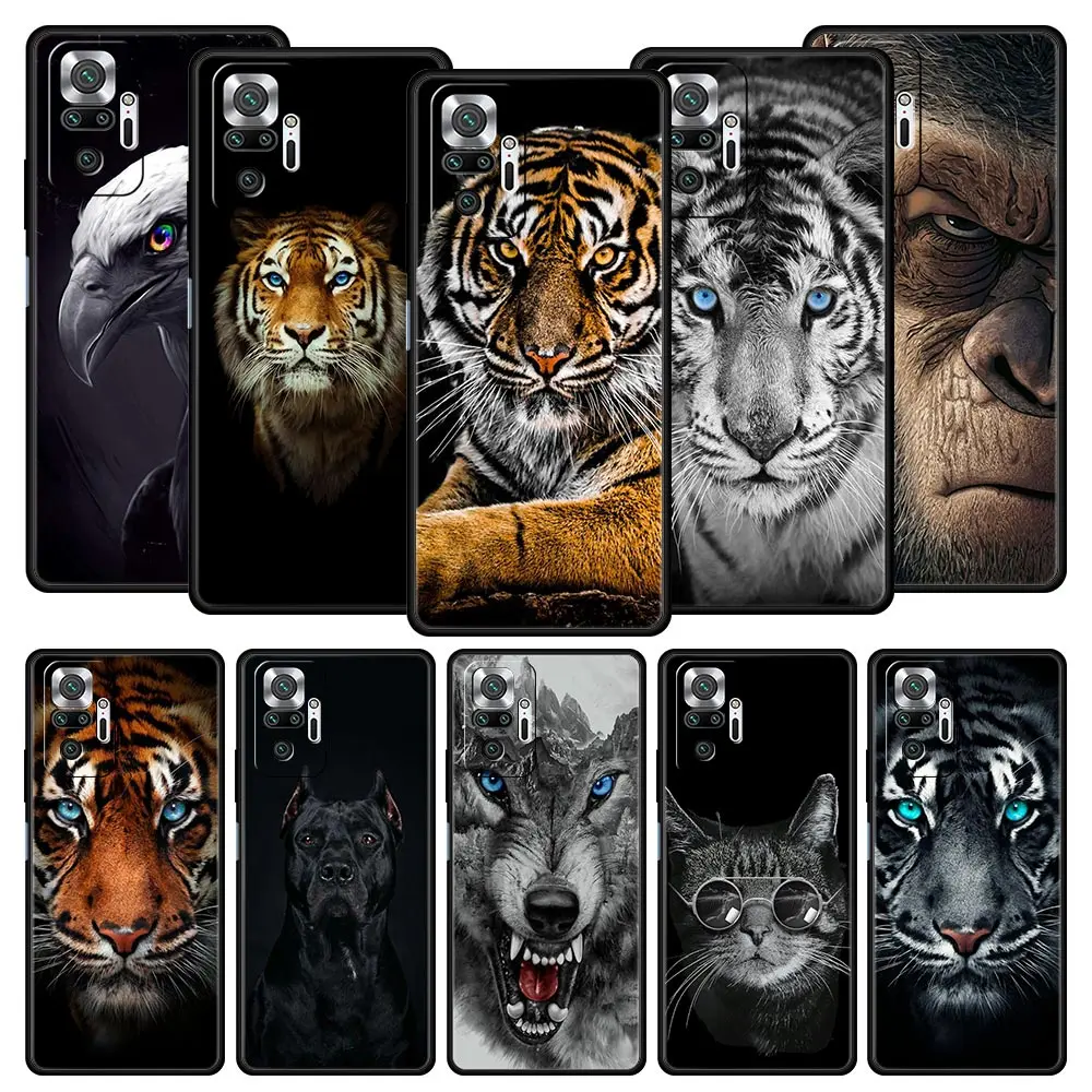 

Lion Tiger king For Redmi 10C Case For Xiaomi Redmi Note 12 11 10 Pro Plus Silicone Phone Case 10S 9S 9 9T 8T 9C 9A 8 8A 7 Cover