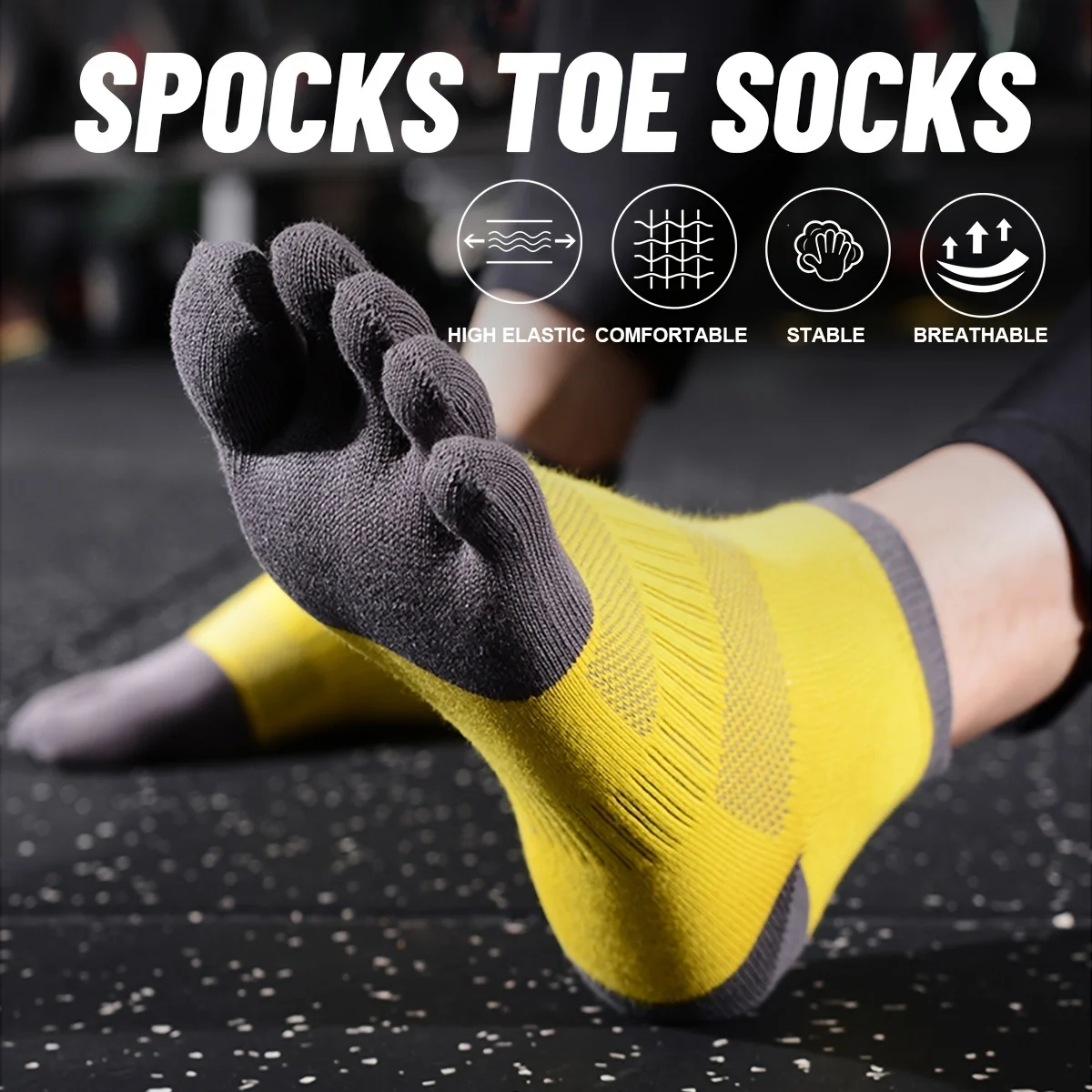 1 Pair of Backrest Five Finger Sports Cotton Socks Marathon Cross Country Breathable Anti-Odor and Non-Slip Sports Socks