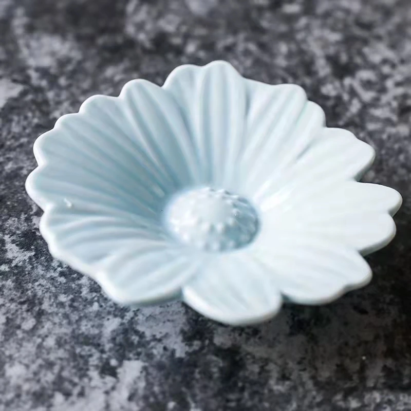 Ceramic Plates for Sauce Dish, Flower Tray, Mini Plate, Fast Food Tray, Relish Dessert Plate, Christmas Gift, Sushi Dishes, 4pcs