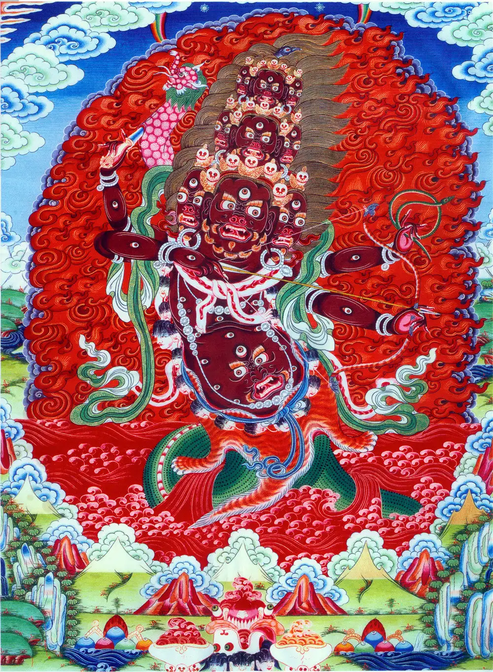 

Rahula Thangka,Gandhanra Tibetan Buddhist Thangka Art,Giclee Printed and Hand Framed,47" × 32"