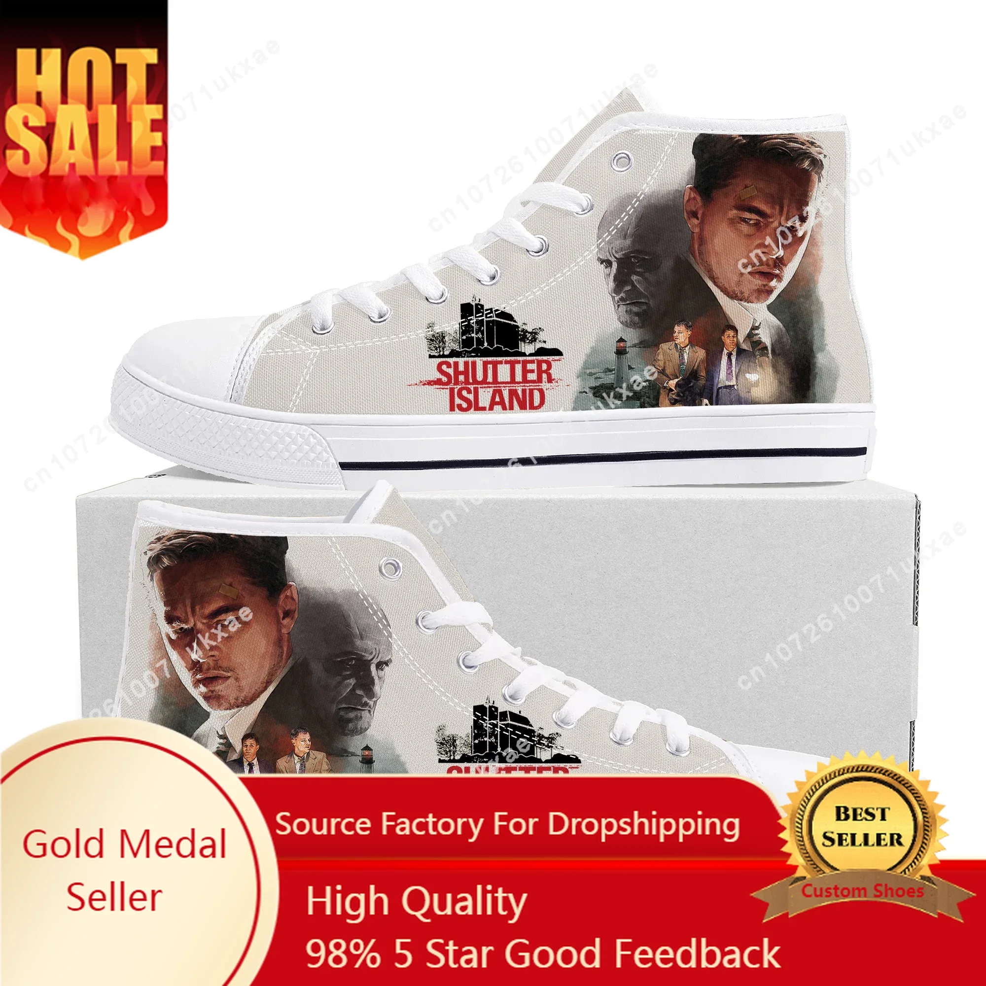 

Shutter Island High Top Sneakers Mens Womens Teenager Leonardo DiCaprio Canvas Sneaker couple Casual Shoe Customize Shoes