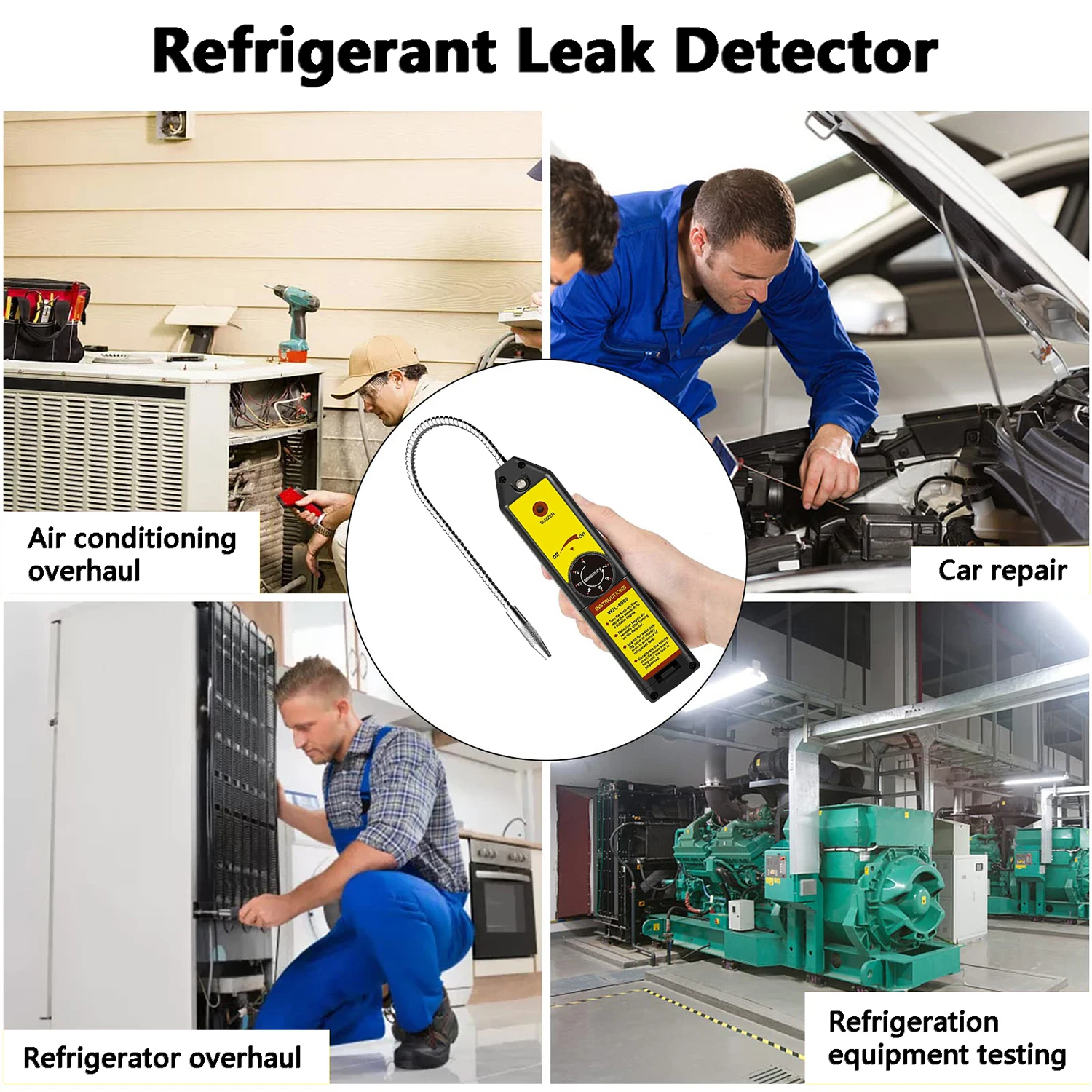 Gas Leak Detector CFC HFC Halogen Air Conditioning Refrigerant Freon R410a R22a R134a Gas Meter Automatic Refrigeration gas detector