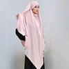 Khimar with Niqab Straps Jazz Crepe Triangle Islamic Muslim Women Wholesale Ramadan Tie Back Prayer Hijab Cape
