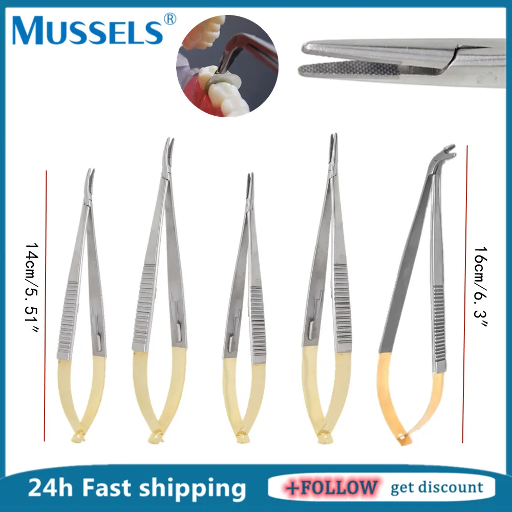 

1PC Dental Needle Holder Castroviejo Surgery Pliers Orthodontic Implant Micro Surgical Suture Forceps Medical Lock Microsurgery