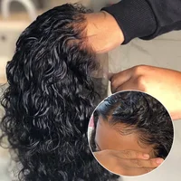 13x4 vague profonde bouclés Bob perruque cheveux humains Transparent dentelle frontale Perruques sans colle vague d'eau dentelle Perruque Perruques Cheveux Humains 1
