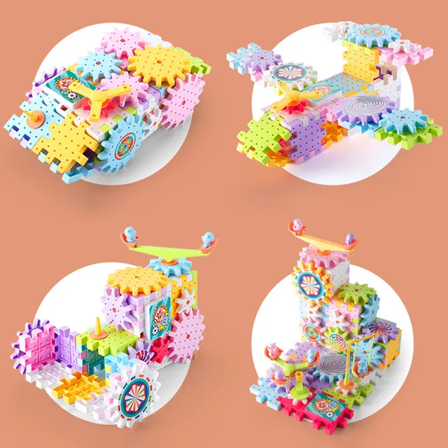 165 PCS Electric Gears 3D Model Building Kits Plastic Brick Blocks DIY Building Educational Toys For Children Kids Birthday Gift 3