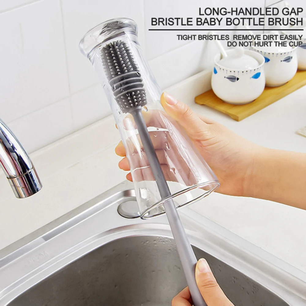 Bendable Nylon Cup Brush Cup Scrubber Glass Cleaner Kitchen Cleaning Tool  Long Handle Drink Wine Glass Bottle Cleaning Brush