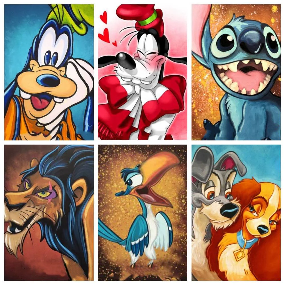 

Disney 5D DIY Diamond Painting Cross Stitch Set, Stitch and Goofy Hand Gifts, Children's Room, Home, Bedroom, Wall Decoration