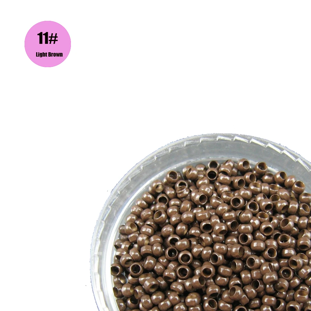 나노 팁 헤어 익스텐션용 보이지 않는 나노 마이크로 비즈, 나노 링 비즈, 미니 나노 비즈, 구리 링, 2.5mm, 1000 개