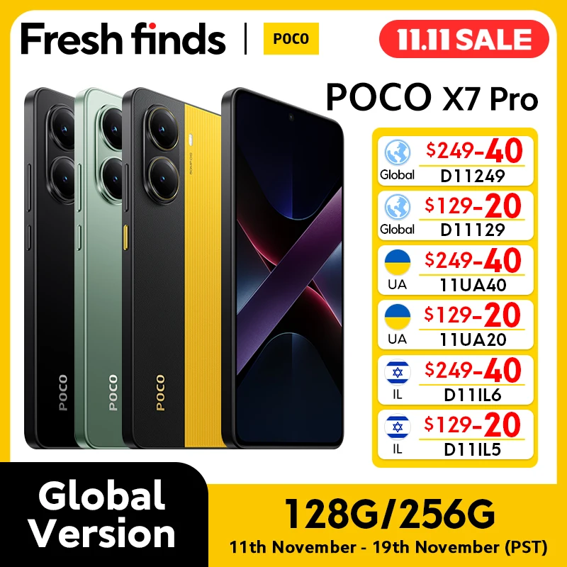 POCO X7 Pro 5G Global Version Smartphone Dimensity 8400-Ultra 6000mAh 90W Charge 50MP camera with OIS NFC