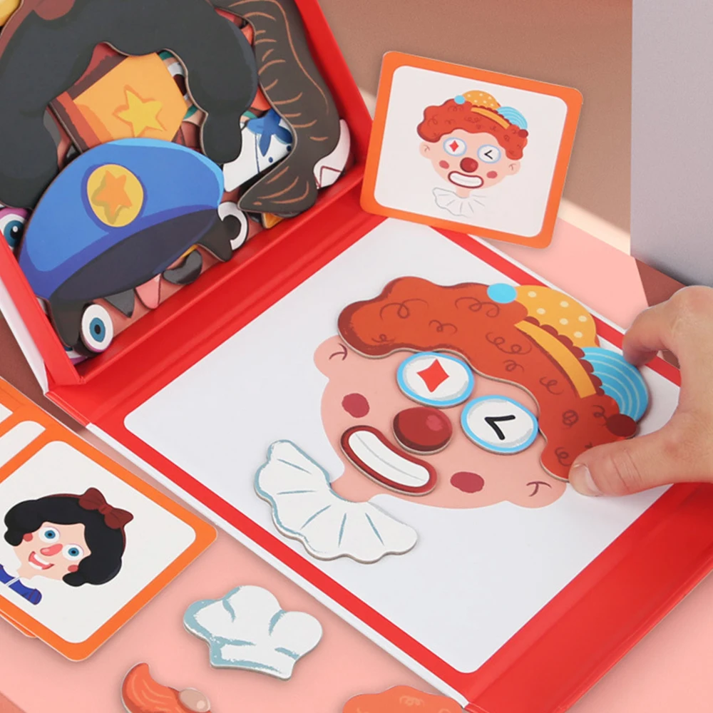 Puzzle Magnétique Enfant - Jeu D'habillage De Visages - Mallette Voyage - Éducatif 3 Ans Et Plus - Princesse