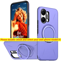 Luxury 360° Rotating Holder Shockproof Phone Case with Stand and Bracket Cover for Poco X8 Pro (Purple)