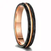 8mm 6mm Tungsten Ring Simple Rhombic Rhombus Inlaid with Rose Gold Color Line Lovers 6mm 8mm Black Tungsten Steel Ring Size 6-13 4