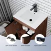 24" Bathroom Vanity, Brown Modern Small Single Bathroom Cabinet Set, Soft Closing Doors with Metal Handles, Storage, Sink Base 6