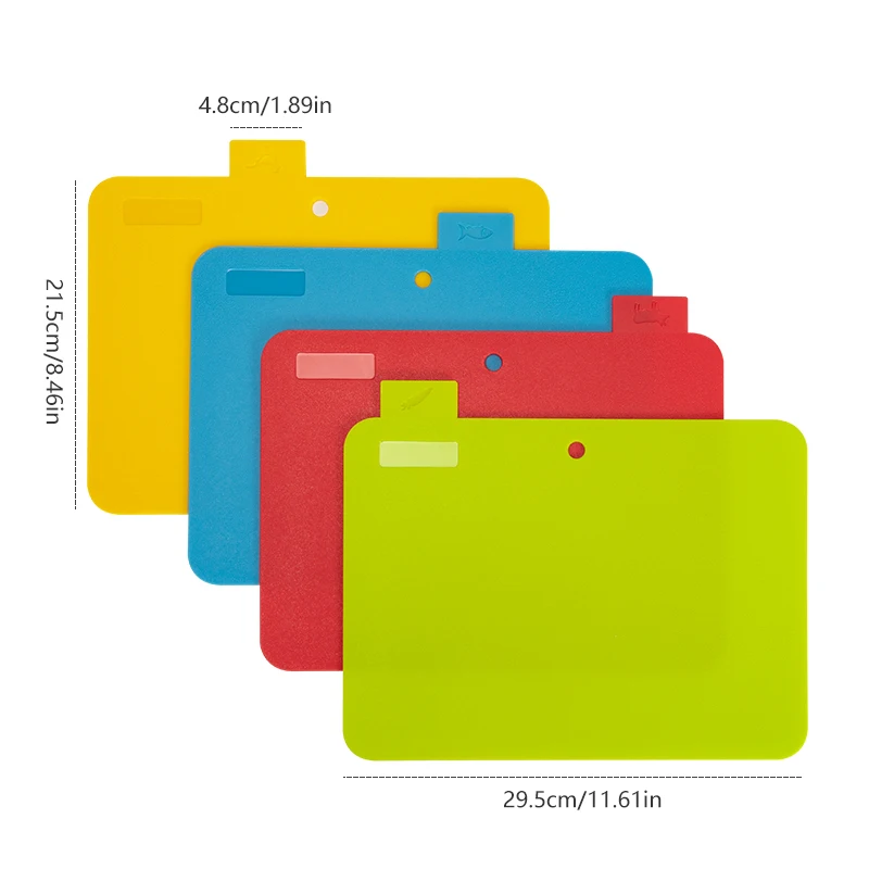 4Pcs/Set Chopping Board with Holder Plastic Cutting Boards Kitchen