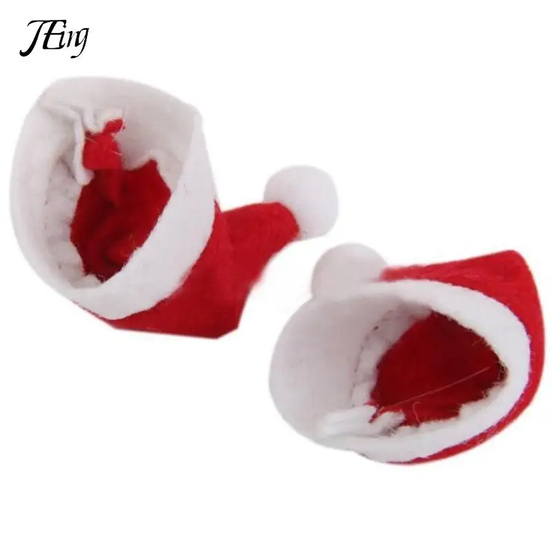 30pcs Mini Christmas Hat Santa Claus Hat Xmas Lollipop Mini Wedding Gift Creative Caps Christmas Tree Ornament Decor
