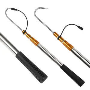 SANLIKE Telescopic Fish Gaff with Stainless Sea Fishing Spear Hook