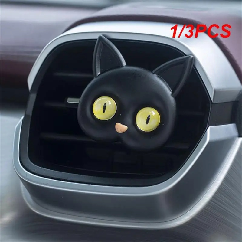 

1/3PCS Car Air Outlet Perfume Creative Three-dimensional Bright Eye Cat Cute Two-color Pupil Kitten Car Interior Fragrance