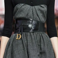 Luxury Brands Wide Elastic Belt for Women Waist Straps D Decorative Black Corset Cummerbund Waistband Women's Belt Female