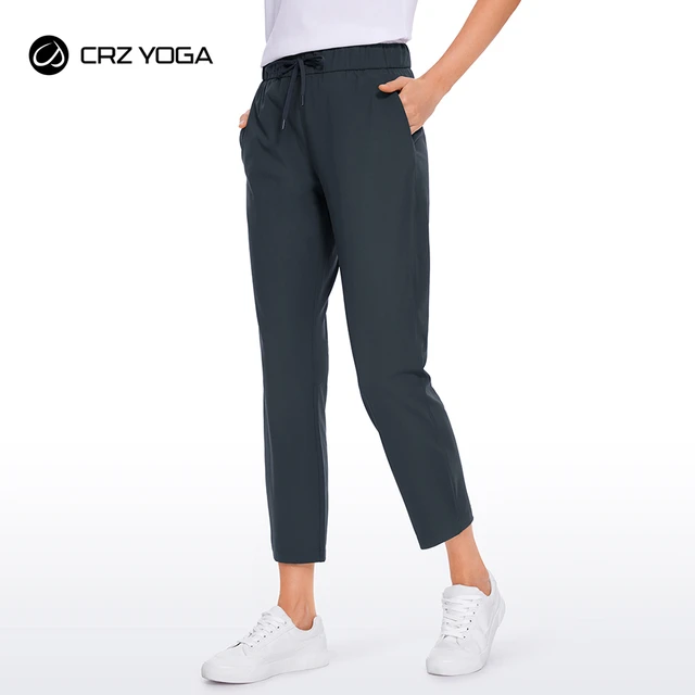 cRZ YOgA Womens High Waisted 4-Way Stretch golf capris 25 - Work Pants  Athletic Lounge Workout Ankle Pants Ink Blue Large 