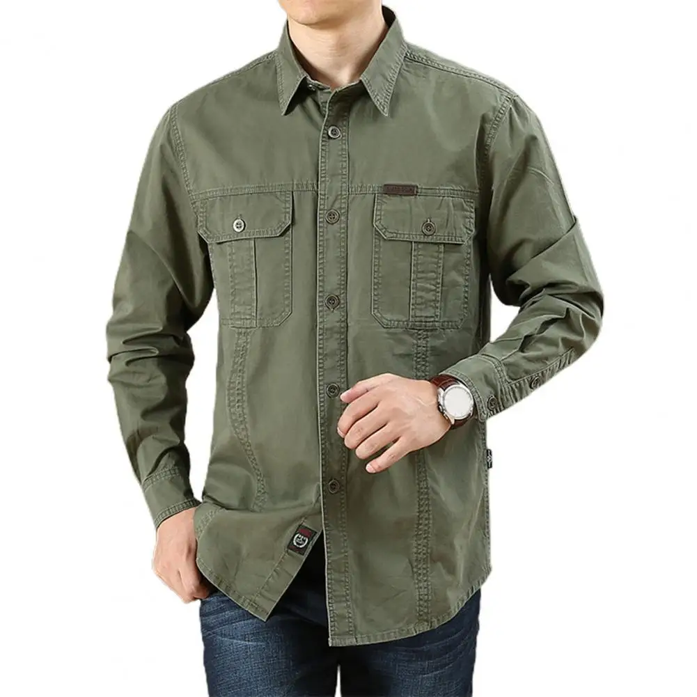 Spring Autumn Denim Men Shirts Long Sleeve 100% Cotton Camiseta Masculina Army Military Casual Shirts cotton shirt denim shirt long sleeve shirt men casual shirt