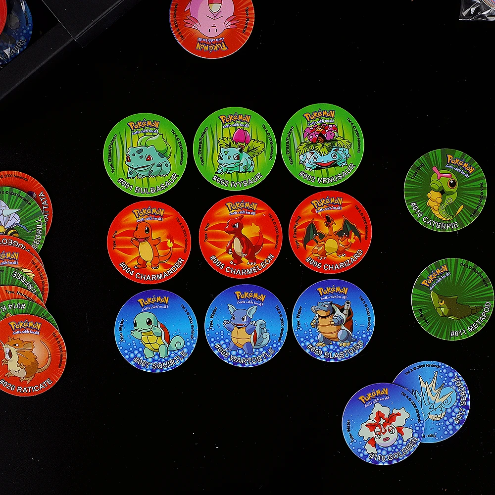 Tazos Pokemon 1-3 Generation 100-160pcs Strokes Round Tazos Pogs