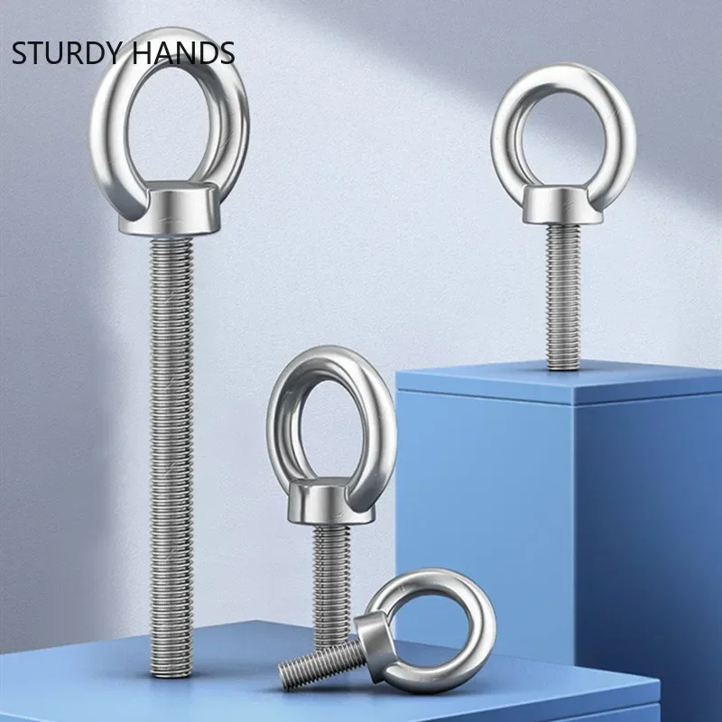 Parafuso Levantamento Marinha Olho Parafusos Anel Loop Buraco Cabo Corda Eyebolt Ferramentas de Hardware m3 m4 m5 m6 m8 M10 M12 Pcs Aço Inoxidável Olho