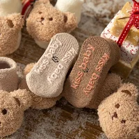 Cartoon Bear Baby Socks Girls Boys Newborn Anti Slip Soft Warm Winter Autumn Toddler Indoor Floor Thick Socken Infant Stockings 5