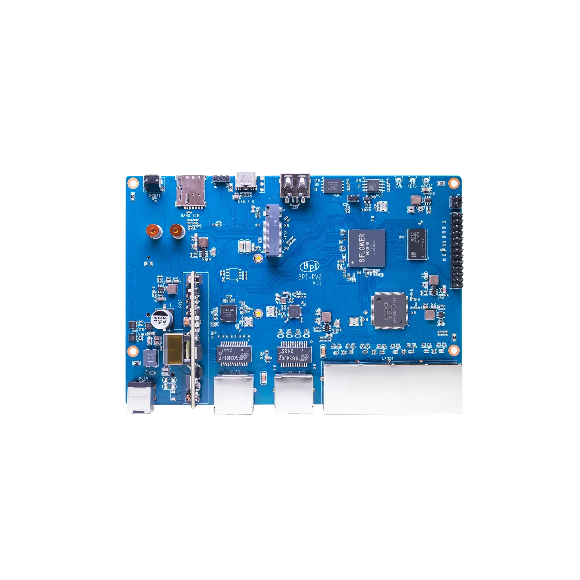 BPI-RV2 �ٳ��� ���� 4�ھ� RISC-V ���μ��� ���ö�� SF21H8898 512MB DDR3 16MB SPI NOR �÷��� RTC Risc-V ����Ʈ���� ����