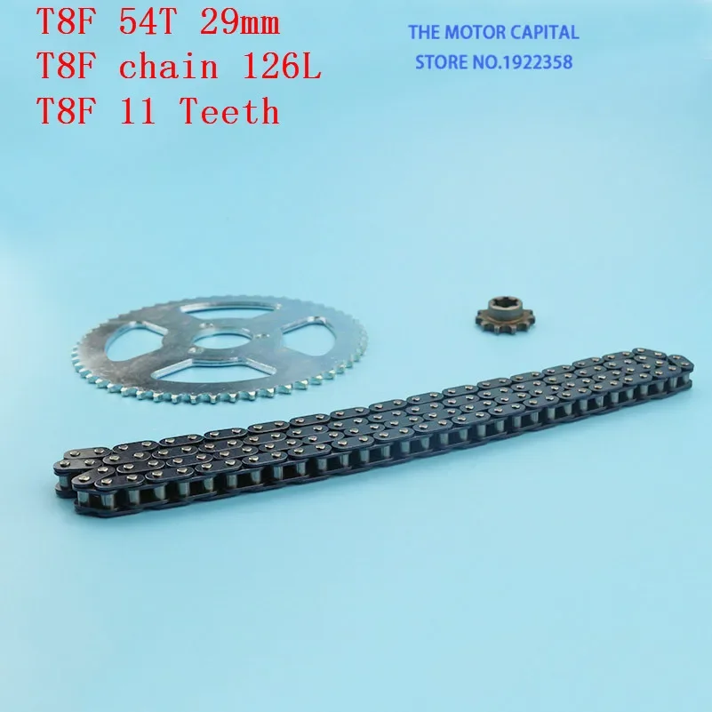 T8F 29mm 54T Gear +11T Rear Sprocket 126j Chain fit mini moto quad atv 2 stroke engine high quality