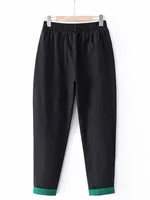 Women's High Waist Stretch Denim Harem Pants, Casual Washed Jeans, Green Patch Bottoms, Plus Size, Spring, Autumn Fashion - Image 2