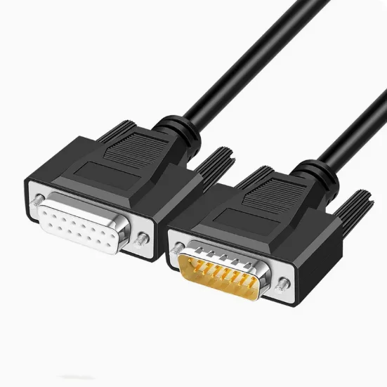 Cabo de Dados Db15 Macho para Fêmea Conector de 15 Pinos Linhas de 15 Pinos Porta Serial Cabo Paralelo Db15 - Imagem 3