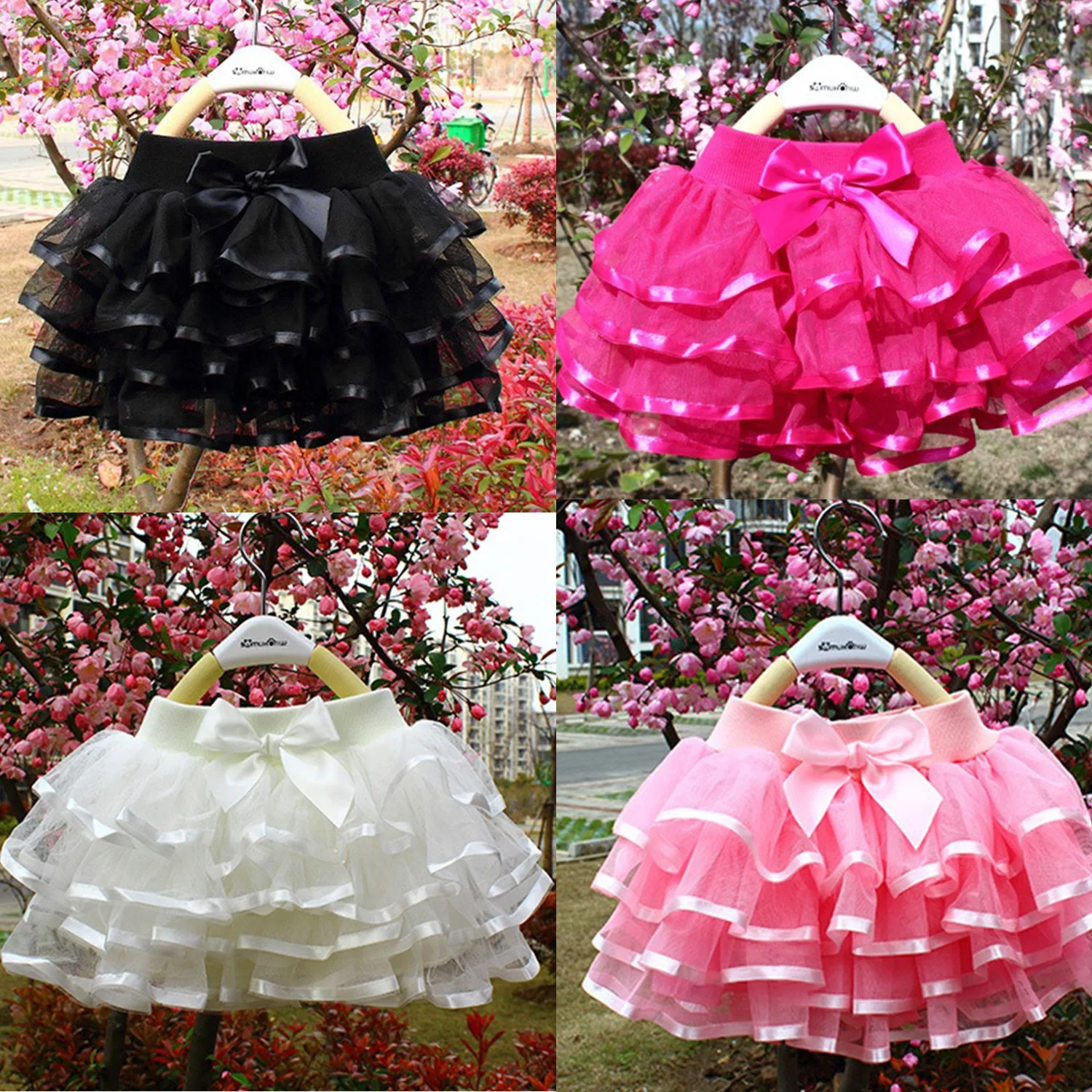 Children Skirts Baby Girl Mini Tutu Skirts Summer Rainbown Pettiskirts Little Girls Evening Party Tulle Dress Ballet Dance Clothes