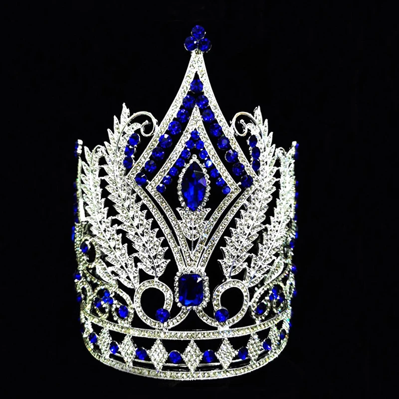 

Wholesale Luxury Crystal Bridal Crown Large Tall Pageant Crowns For Women Queen Free Shipping