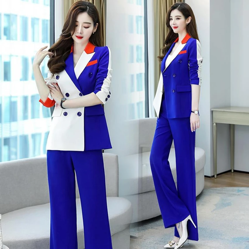 Fashion Women's Set 2022 Spring and Autumn New Korean Style Slim Fit Top Casual Wide Leg Pants Elegant Women's Two Piece Set