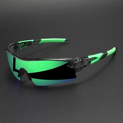 Enhanced Unisex Wraparound Sports Sunglasses with UV400 Protection (Green mirror)