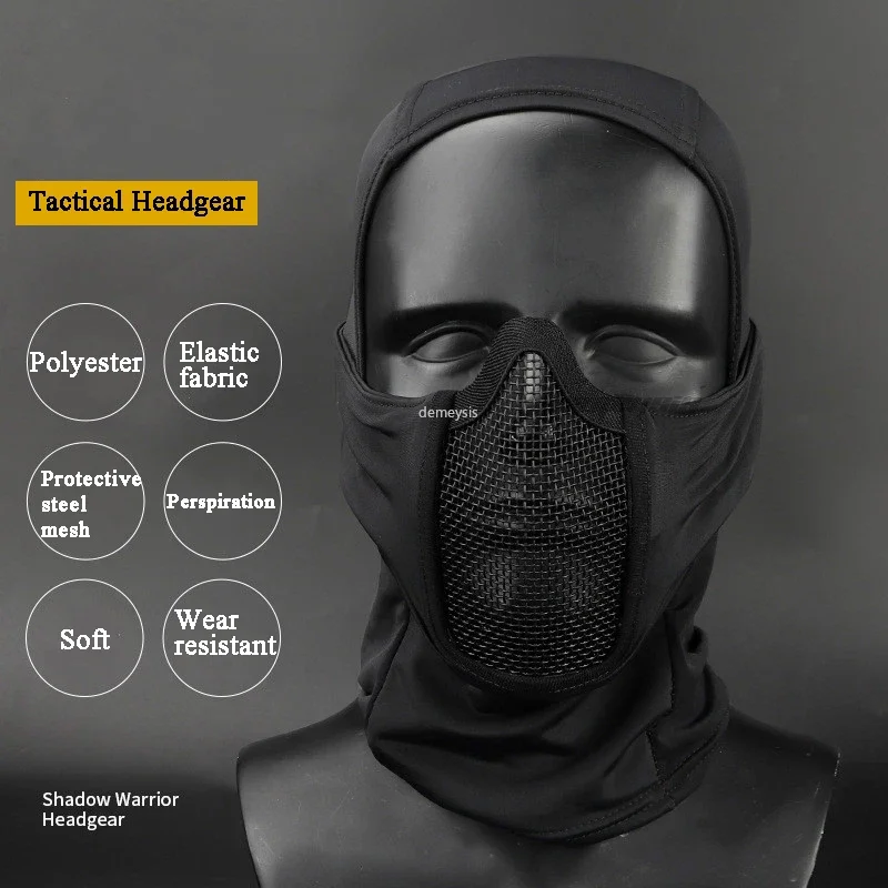 Tactical Balaclava Mesh Mask – Full Face Cover Ninja Style with Foldable Steel Design