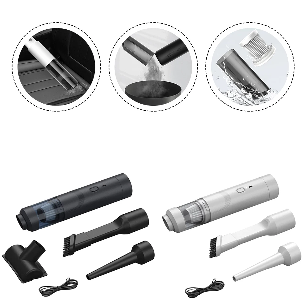Cordless Car Vacuum Handheld Car Cleaner Automobile Maintenance 36.8*6.5*3.5cm One-Handed Operation 100W Power
