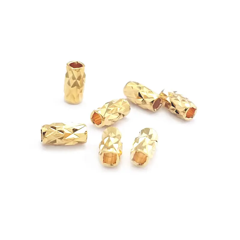 Cuentas de Brass Doradas de 18K Diseño Ovalado Cilíndrico Suministros para Hacer Joyería DIY - details 58
