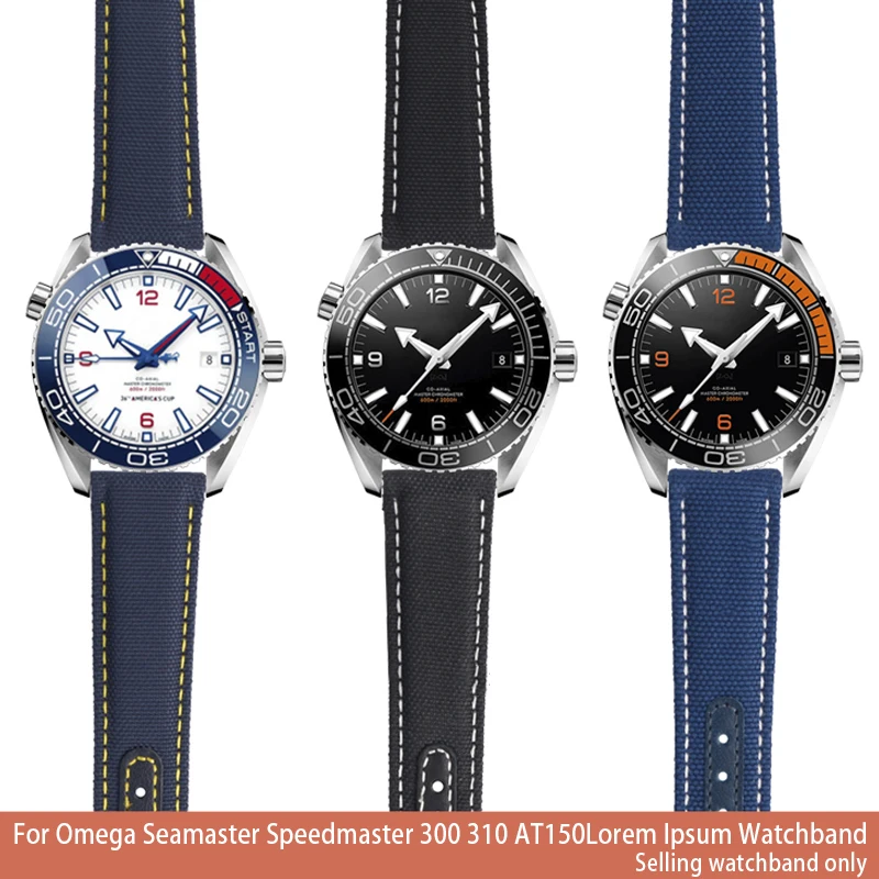 Cinturino In Tela Di Alta Qualità Cinturino In Pelle Di Mucca Per Omega Seamaster Speedmaster 300 310 At150 19Mm 20Mm Bracciale