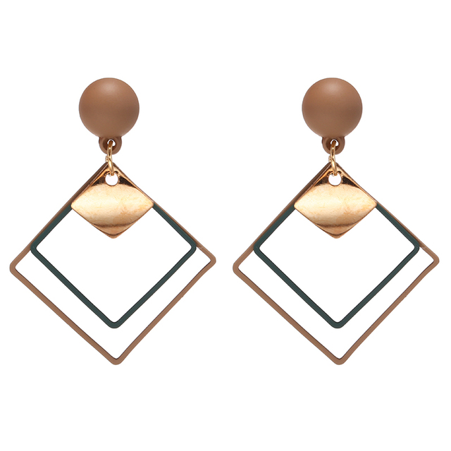 Statement Black Acrylic Drop Earrings for Women 2019 Fashion Jewelry Vintage Geometric Gold Asymmetric Earring