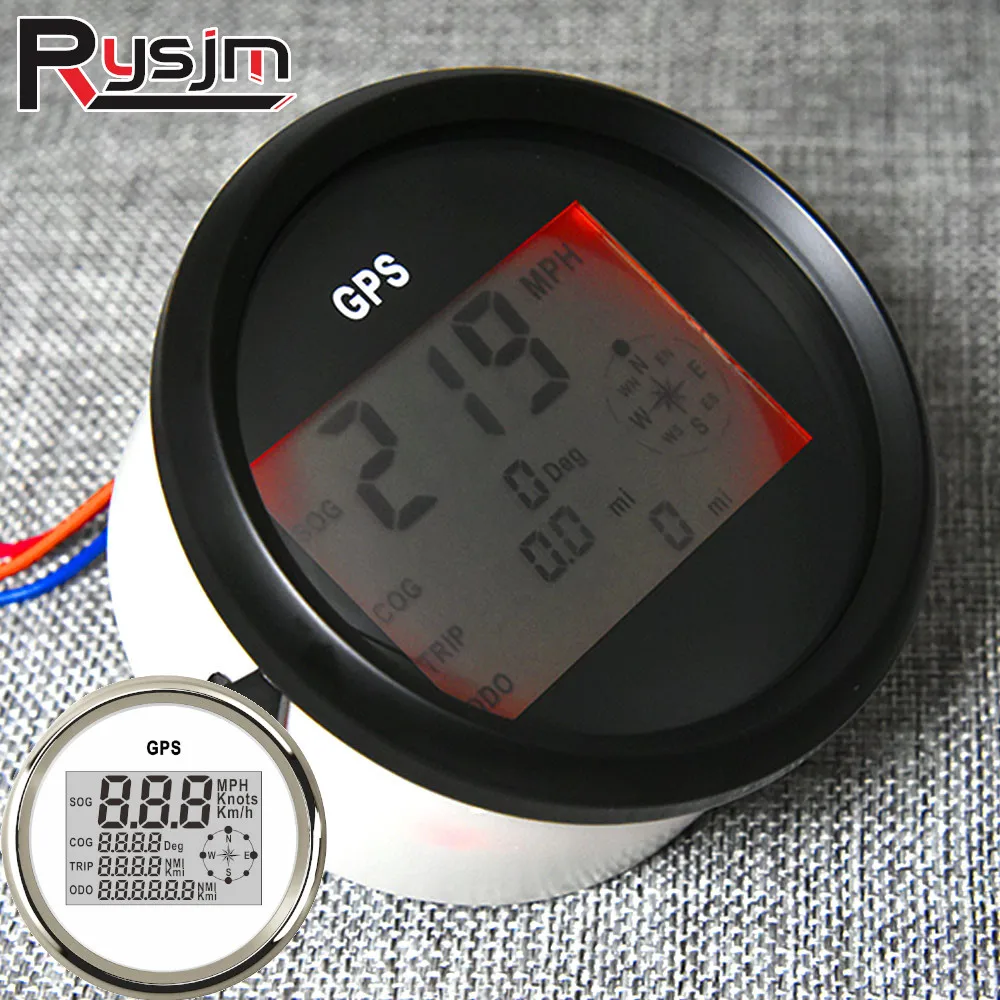 85mm Car Boat Digital Gps Speedometer Odometer 0999 Knots Mph Km/h