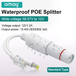 48V to 12V POE Splitter Standard Type And Waterproof Video And Power Adapter Cable Supply Module Injector for IP Camera extender