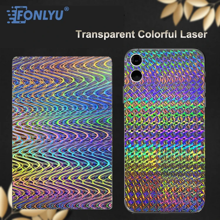 fonlyu-50-pz-trasparente-colorato-laser-pellicola-posteriore-smartphone-skin-sticker-back-housing-cover-protector-per-macchina-da-taglio-lama