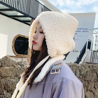 Artificial Fur Winter Hats Hat with Earflaps Hat Russian Winter Caps Fur Hood Hat Lamb Hair Women's Bomber Hats Warm Beanies Cap 1