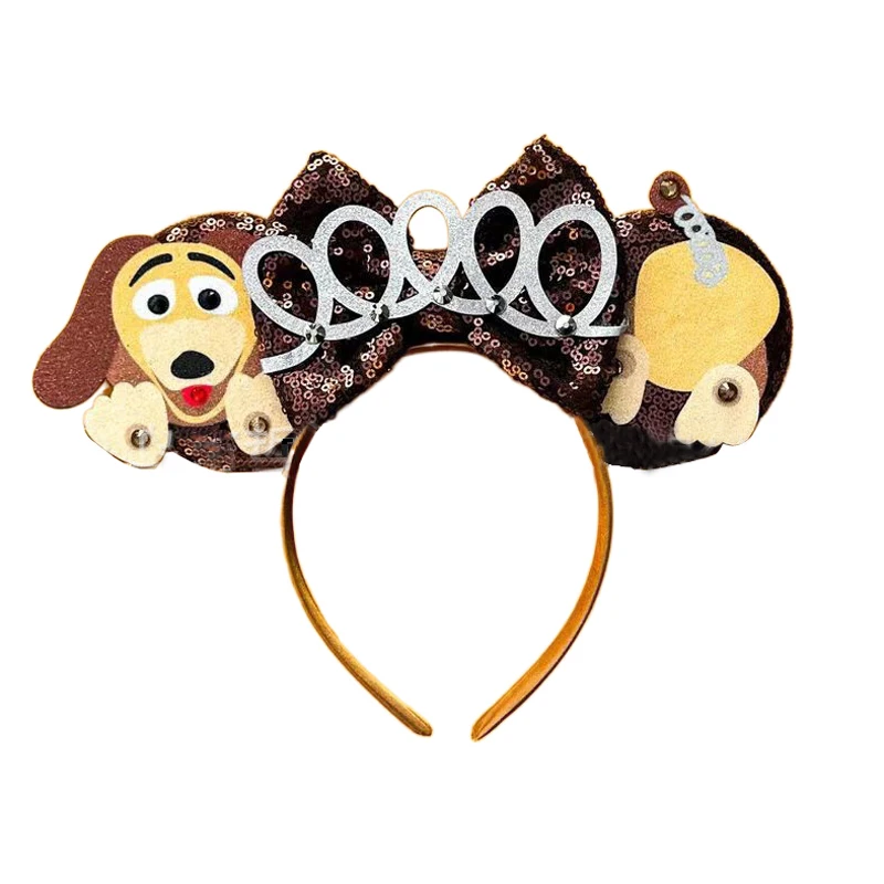 2024 Mickey Mouse Ear Headband  Festival Part Bow Sequin Hairband Women Hair Hoop Birthday Gift Adult/Child Cosplay Accessories