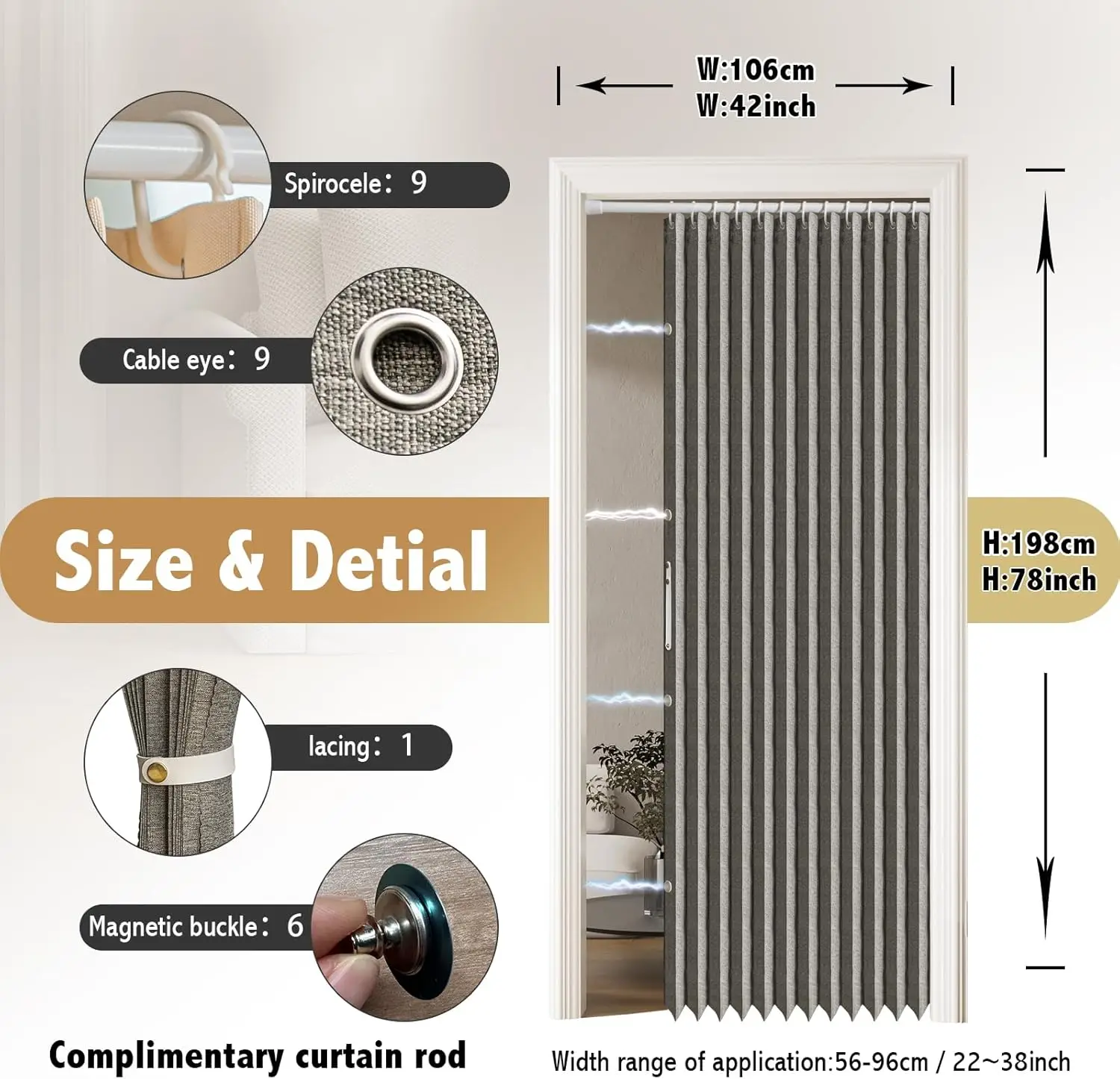 Magnetic Door Curtain Pleated Door Curtain Folding Door Curtains Accordion Door Closet Door Curtain Invisible Applicable 2
