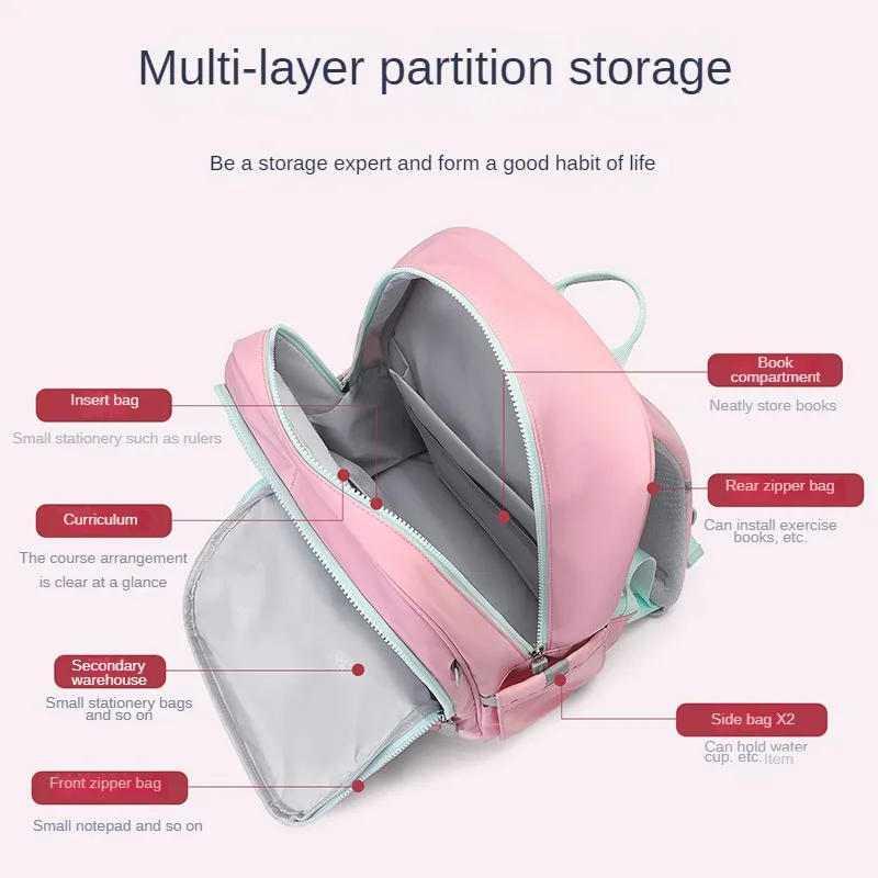 VNINE Middle School Schoolbag for Women 2024 New Male Large Capacity Middle School and High School Backpack