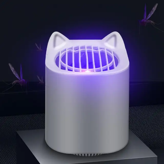 Szúnyoggyilkos Lámpa Macska Fül Tervezés Többfunkcionális Műanyag Led Ultra Csendes Rovarok Zapper Hálószobához